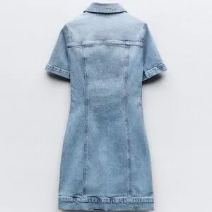 ★ZARA★ Z1975 MINI DENIM SHORT SLEEVE DRESS Z1975 MINI DENIM SHORT SLEEVE DRESS - Mid-blue | ZARA United